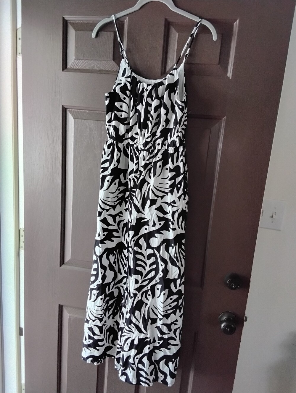 Rachel Zoe Black and White Tropical-Print Jumpsuit XS